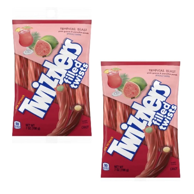 Pink Guava & Paradise Punch Flavored Licorice Candy Tropical Fruity Treats Soft Chewy Candy Exotic Snacks For Sharing Pack Of 2