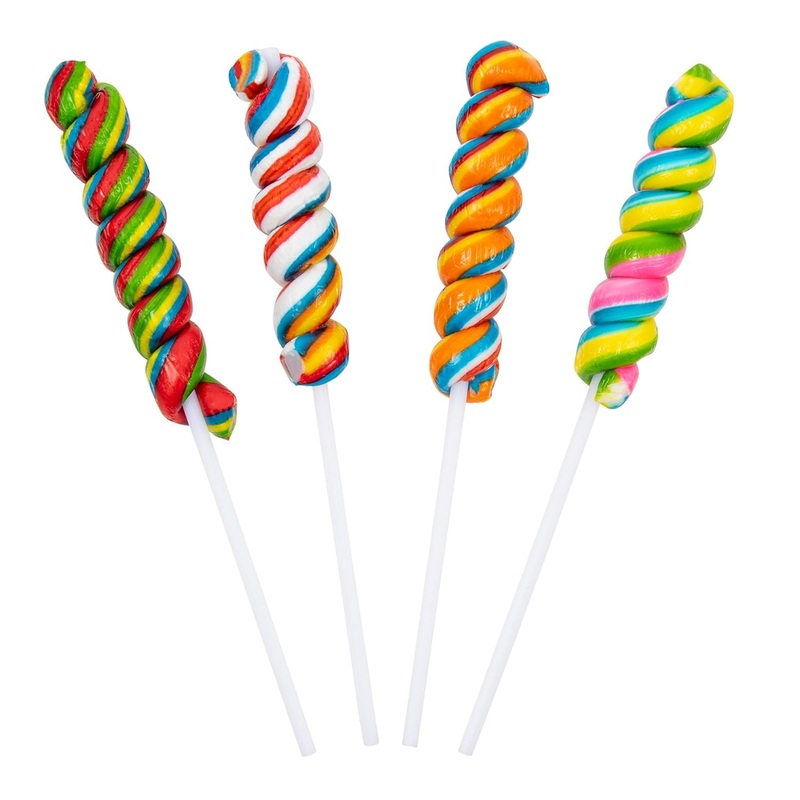 Rainbow Twisty Pops – 40 Pieces – Lollipop Birthday Party Favors Individually Wrapped