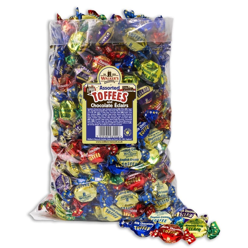 Walkers’ Nonsuch Assorted Toffees & Chocolate   Clairs | 5.51 Lbs (2.5Kg) Bulk Bag | Contains English Creamy, Milk & Dark Chocol