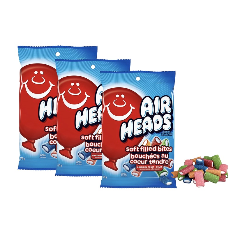 Airheads Fruit Bites Candy, Assorted Flavors, 2.8 Oz Bags, 3 Bags | Great For Parties, Candy Gift Bag | Flavors -Blue Raspberry,