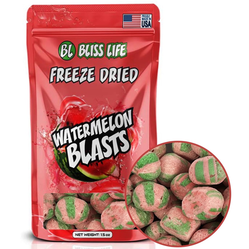 Bliss Life Watermelon Freeze Dried Melon Fruit Candy From Tiktok, Asmr Crunchy Candy, Spicy Sweet And Sour Kids Snacks, Unique N