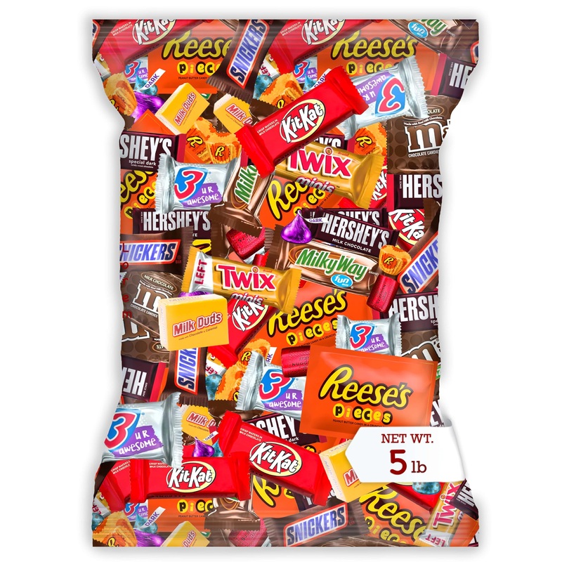 Bulk Chocolate Assortment Variety Pack – Chocolate Candy Variety Pack – 5 Lb Bag Of Mixed Bulk Chocolate, Milk Chocolate, Dark C