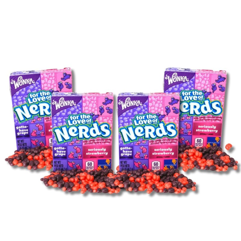 Classic Full Size Candy & Candy Bar Gift Packs By Lyza’S Sweets & Treats (Pack Of 4, Nerds – Grape/Strawberry)