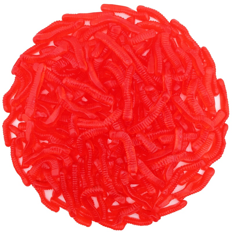 Firstchoicecandy Sweet & Sour Gummy Worms, Multi Flavors And Solid Colors (1 Pound, Red Strawberry)