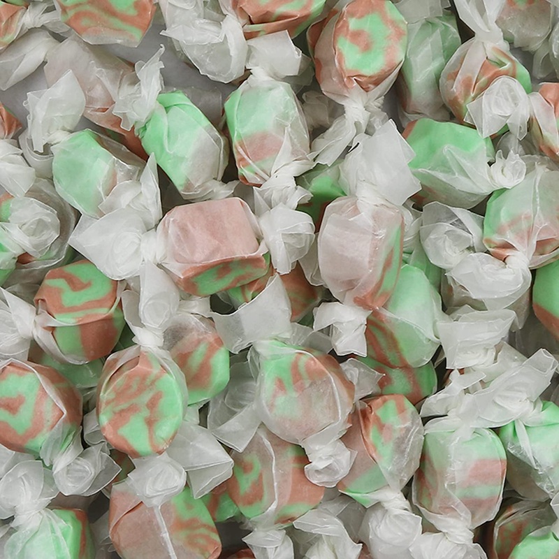 Gourmet Soft And Chewy Salt Water Taffy Candies – Individually Wrapped – Bulk Bags (Caramel Apple, 5 Pound (Pack Of 1))