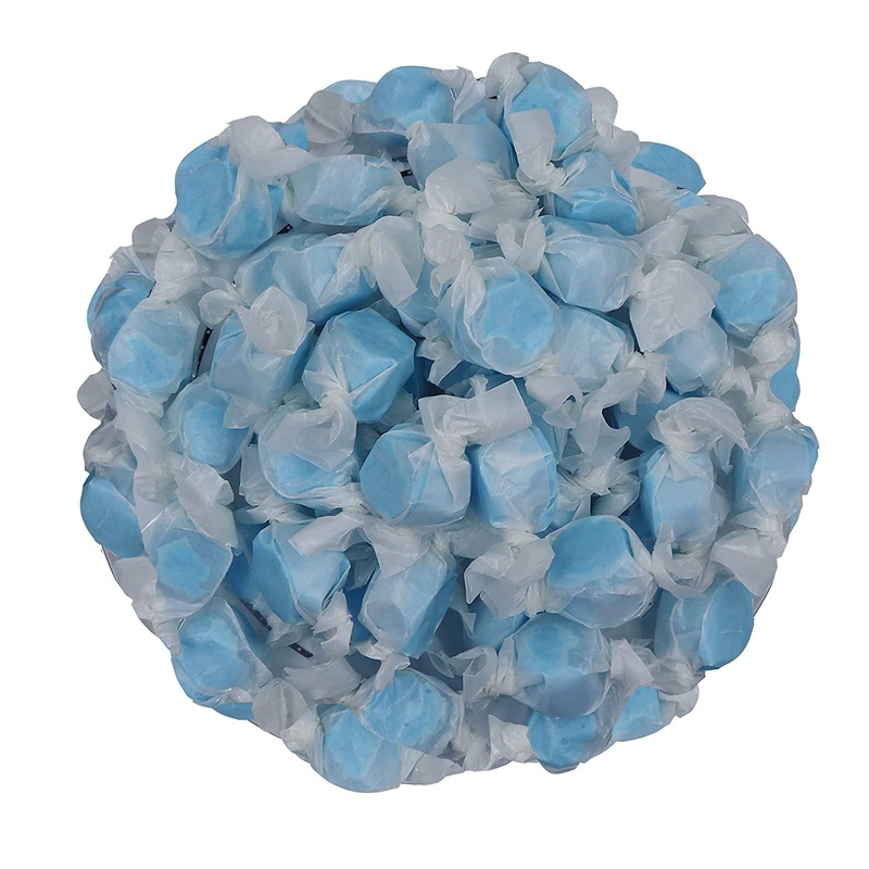 Gourmet Soft And Chewy Salt Water Taffy Candies – Individually Wrapped – Bulk Bags (Sour Blue Raspberry, 5 Pound (Pack Of 1))