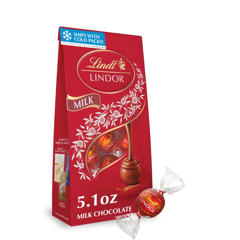 Lindt Lindor Milk Chocolate Truffles, Milk Chocolate Candy With Smooth, Melting Truffle Center, Great For Gift Giving, 5.1 Oz. B