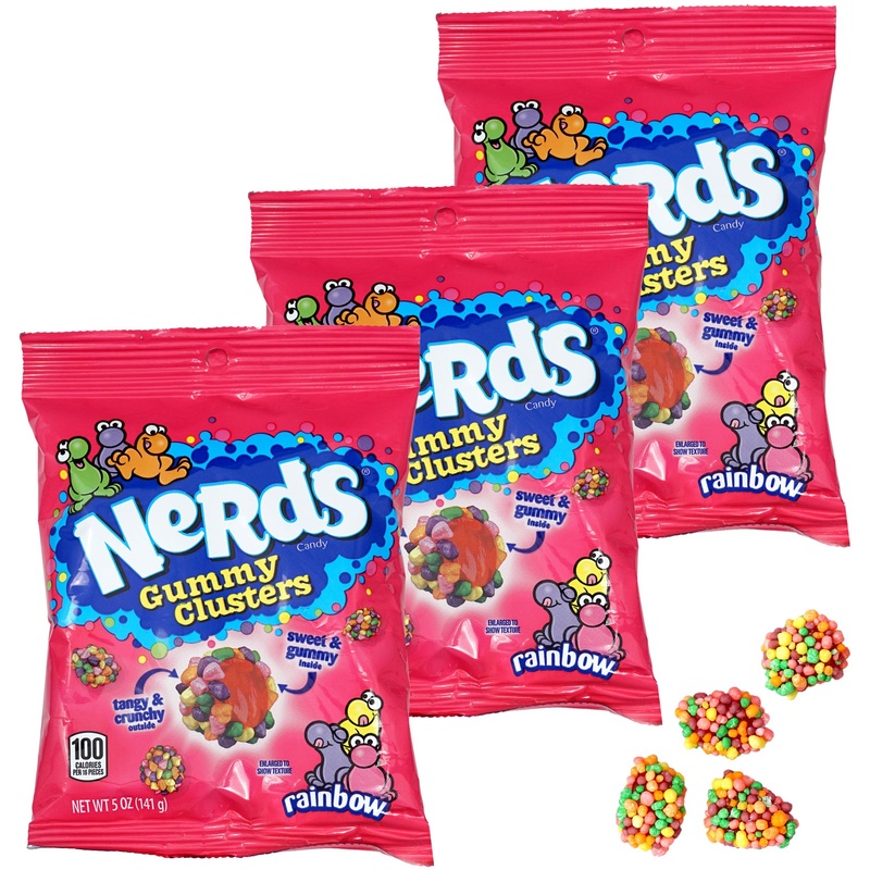 Nerdsgummy Clusters, 5 Ounce Bags (Pack Of 3), 15 Ounces Of Nerds Candy