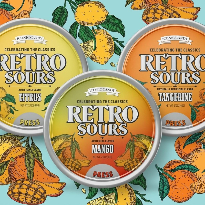 Retro Sours – Hard Tangy Candy – Pack Of 3 Tins (Combo Pack)