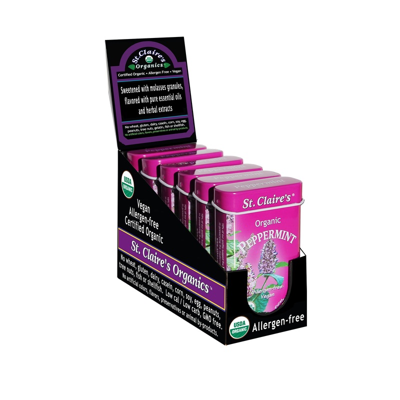 St. Claire’S Organic Breath Mints, (Peppermint, 1.5 Ounce Tin, Pack Of 6) | Gluten-Free, Vegan, Gmo-Free, Plant-Based, Allergen-