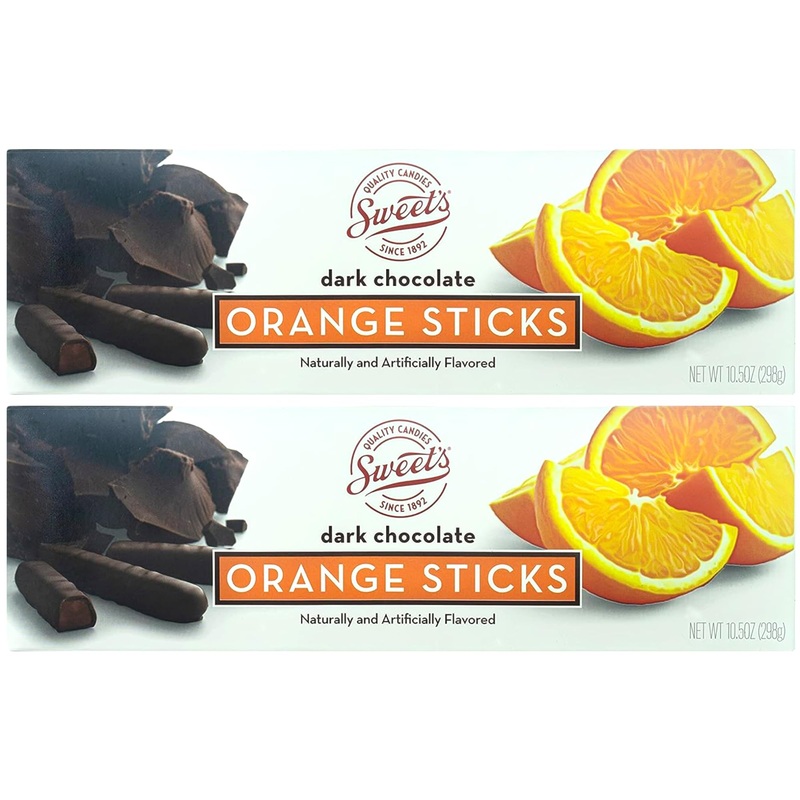 Sweet Candy Company Dark Chocolate Orange Sticks – Gourmet Chocolate Covered Sticks, Chocolate Fruit Flavored Sticks, Gift Idea