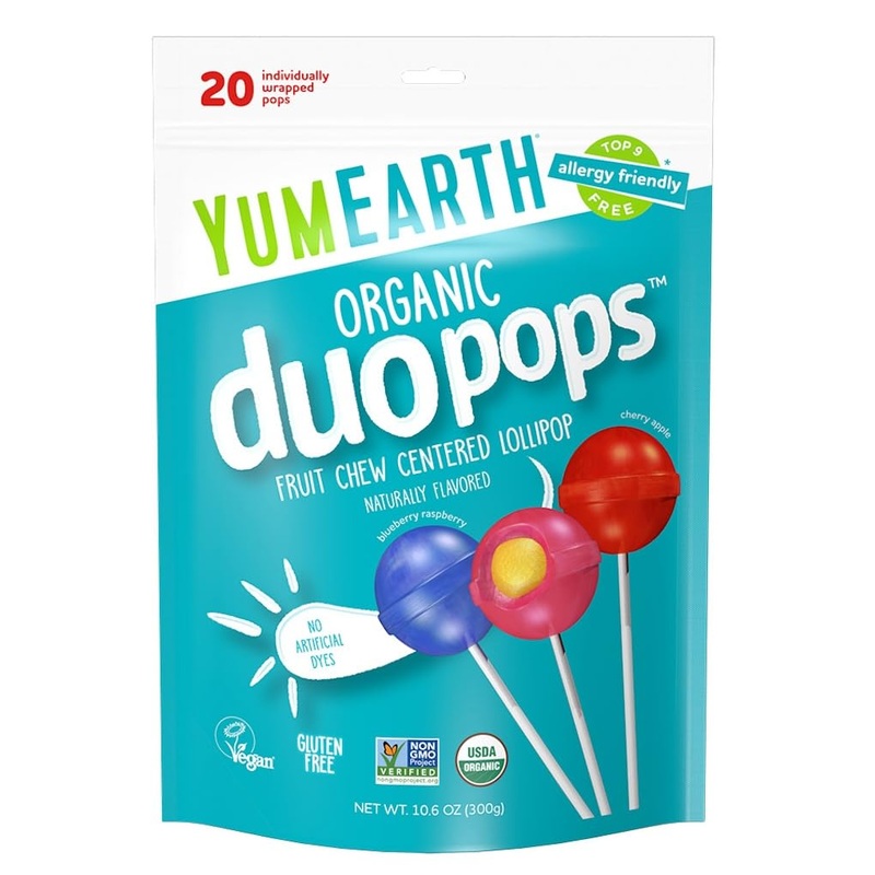 Yumearth Organic Duo Pops, Lollipops With Fruit Chew Centers – Allergy Friendly (Top 9 Free), No Artificial Dyes Or Flavors, Non