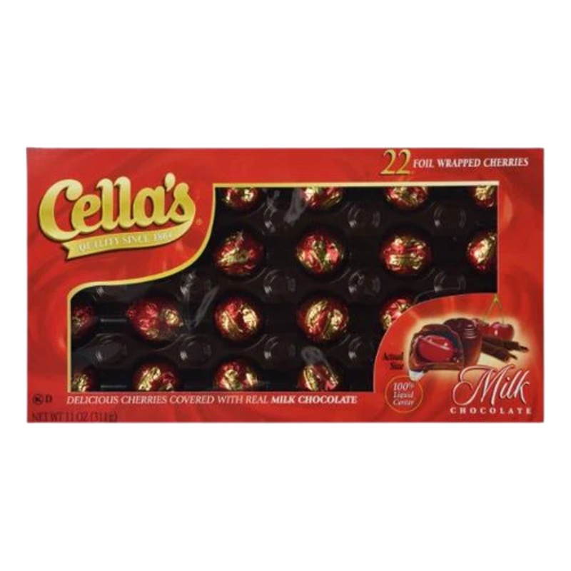 Cella’s Foil Wrapped Milk Chocolate Covered Cherries – 11-oz. Box