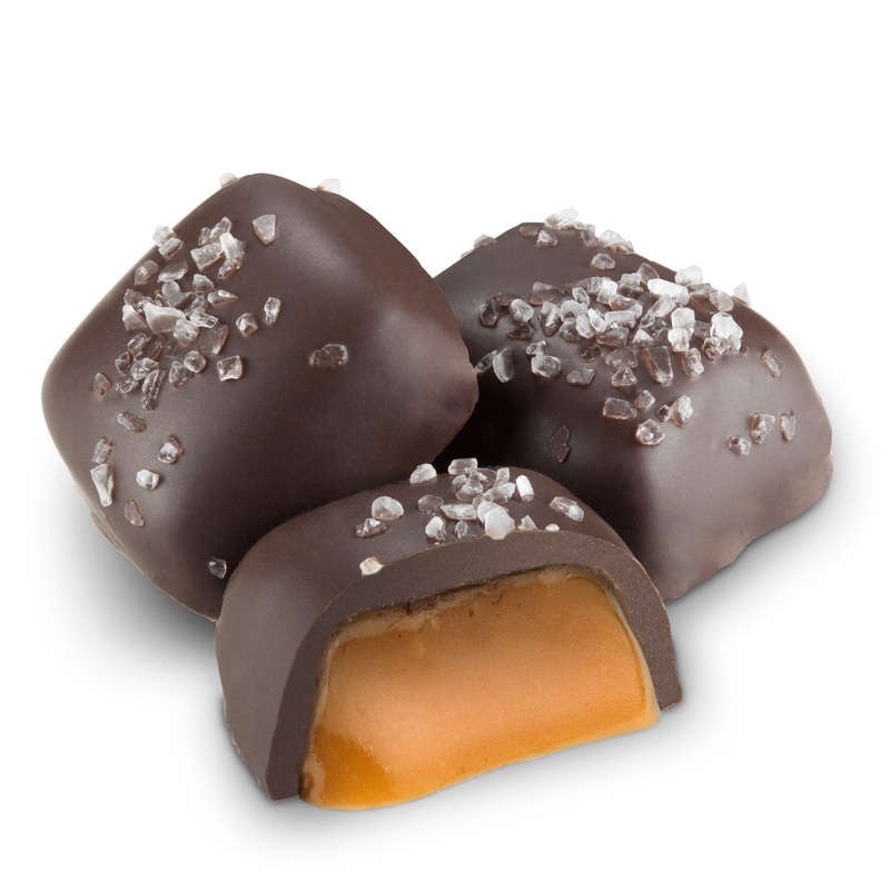 Dark Chocolate Sea Salt Caramels – 1 LB Box