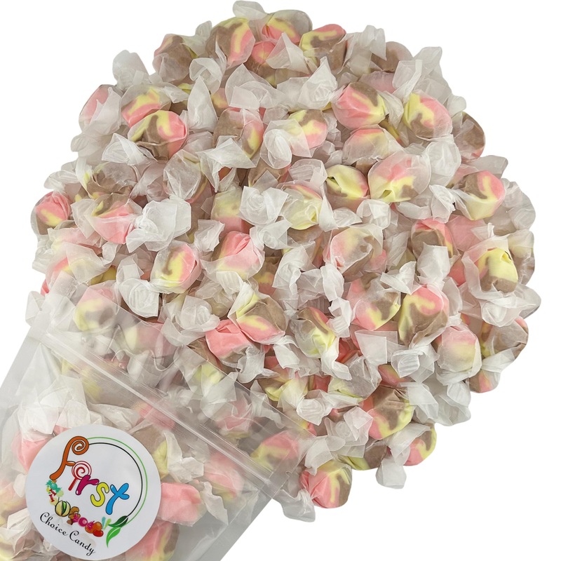Firstchoicecandy All Flavor Saltwater Taffy (Banana Split, 1 Pound)