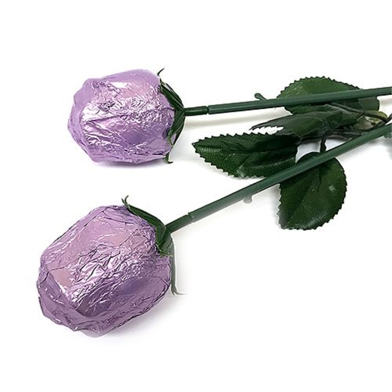 Lavender Foiled Belgian Chocolate Color Splash Roses