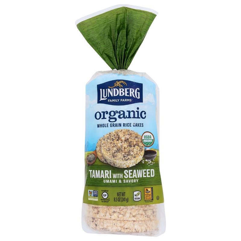 Lundberg Organic Whole Grain Rice Cakes, Tamari With Seaweed, Usda Certified Organic, Gluten Free & Non-Gmo, 8.5 Oz (Pack Of 6)