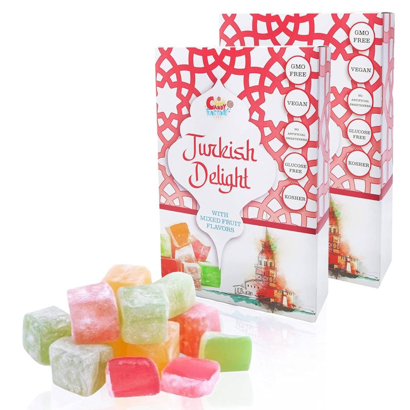 Sarah’S Candy Factory Turkish Delight With Assorted Fruit Flavors 8.8 Oz Gifts For Everyone Pack Of 2