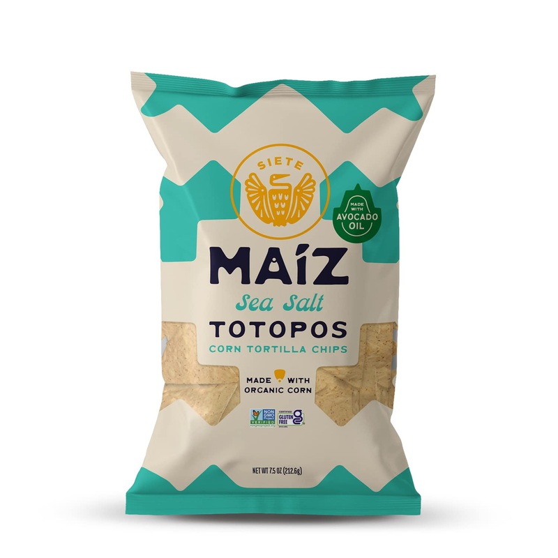 Siete Maiz Totopos Corn Tortilla Chips | Sea Salt | Gluten Free Chip | Vegan Snacks | Non Gmo & Organic Corn Chip | Made With Av