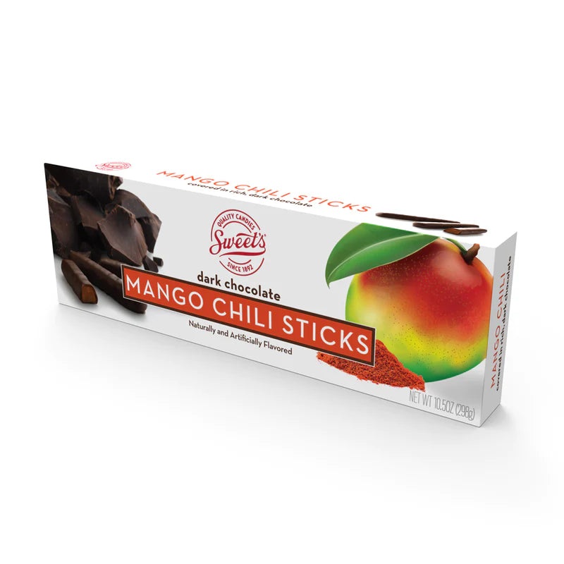 Sweet’s Dark Chocolate Mango Chili Sticks 10.5 oz. Box