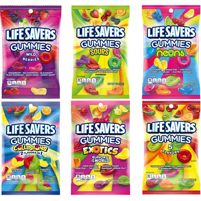 The Hampton Candy Company Variety Pack Gummies, 7oz (6 Pack) – Wild Berries, Exotics, Neons, Collisions, Sours & 5 Flavors