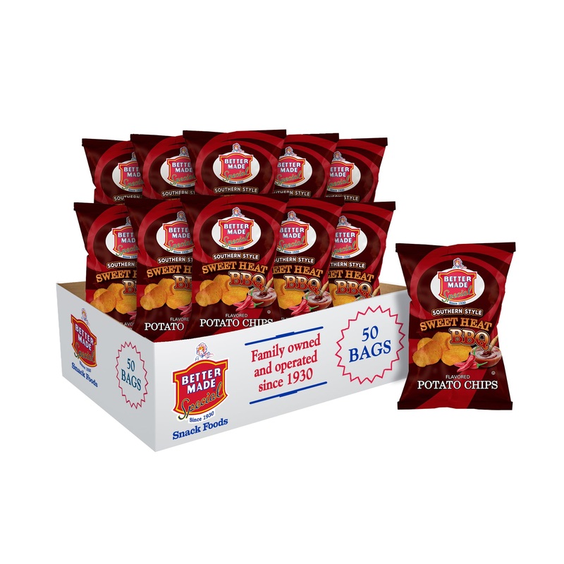 Better Made Special Potato Chips (Southern Style Sweet Heat Bbq) – 50 Pack – 50 X 1 Oz. Bags – Crunchy, Individual Snacks Made F