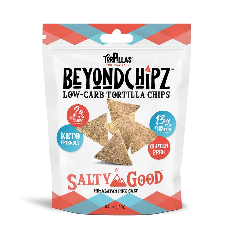 Beyondchipz Low Carb Tortilla Chips, Salty Good, Keto Friendly, Gluten Free, 5.3Oz Bag, Pack Of 2
