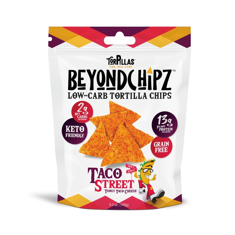 Beyondchipz Low Carb Tortilla Chips, Taco Street, Keto Friendly, Gluten Free, 5.3Oz Bag, Pack Of 4