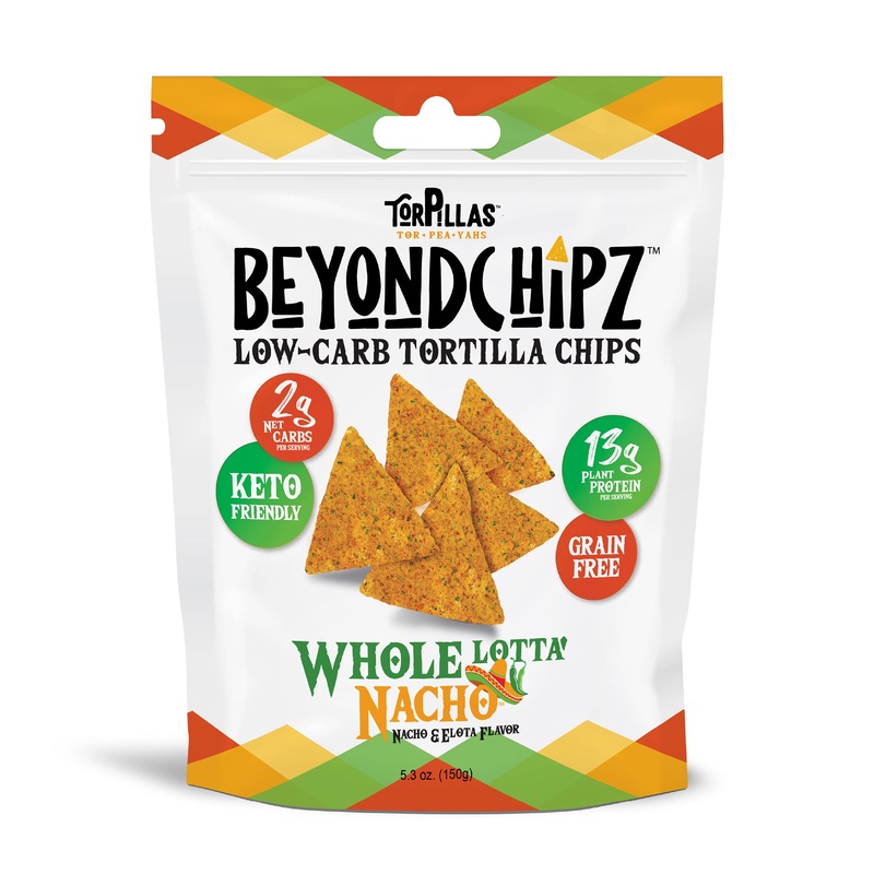 Beyondchipz Low Carb Tortilla Chips, Whole Lotta’ Nacho, Keto Friendly, Gluten Free, 5.3Oz Pouch, Pack Of 4