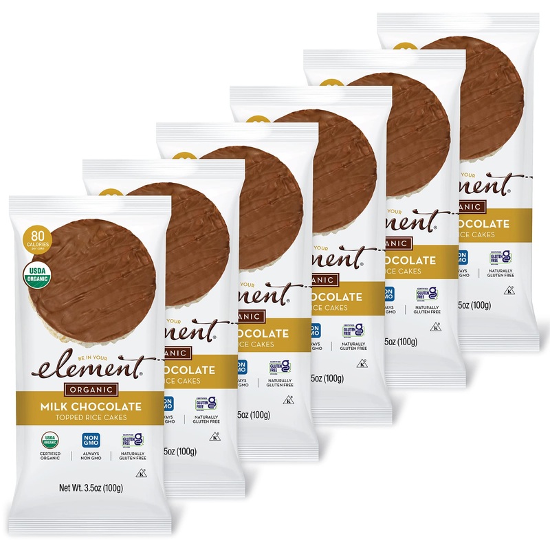 Element Snacks – Organic Milk Chocolate Topped Rice Cakes (Pack Of 6), All-Natural Rice, Organic Healthy Snacks For Kids Or Adul