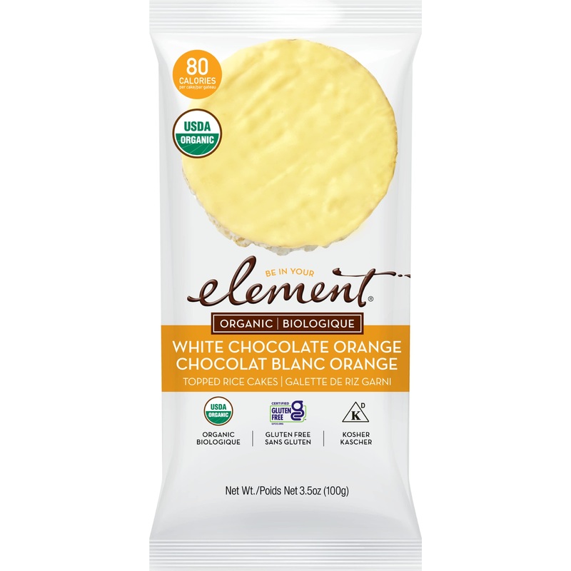 Element Snacks, Organic Vanilla Orange Dipped Rice Cakes, Usda Certified Organic, Gluten Free & Non-Gmo, 3.5 Oz (Pack Of 6)