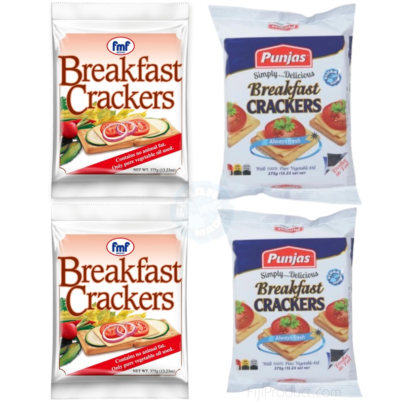 Fiji’S Fmf – Punjas Variety Breakfast Crackers, Light & Crunchy Biscuit Snack (Pack Of 4 X 375) Combo-Deal, Delicious Combinatio