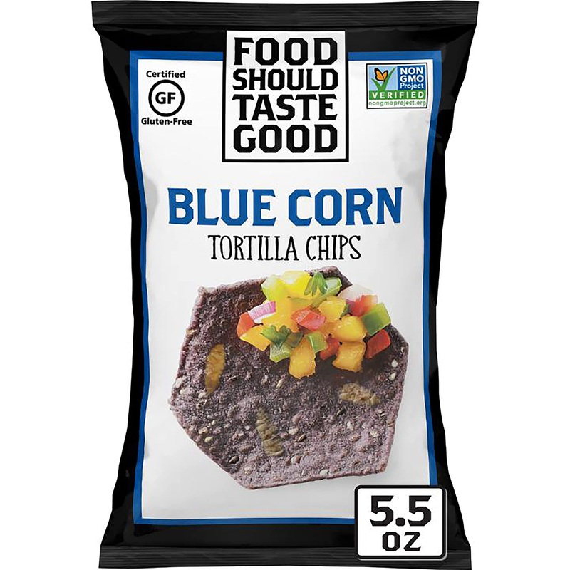 Food Should Taste Good, Gluten Free Blue Corn Tortilla Chips, 5.5 Oz