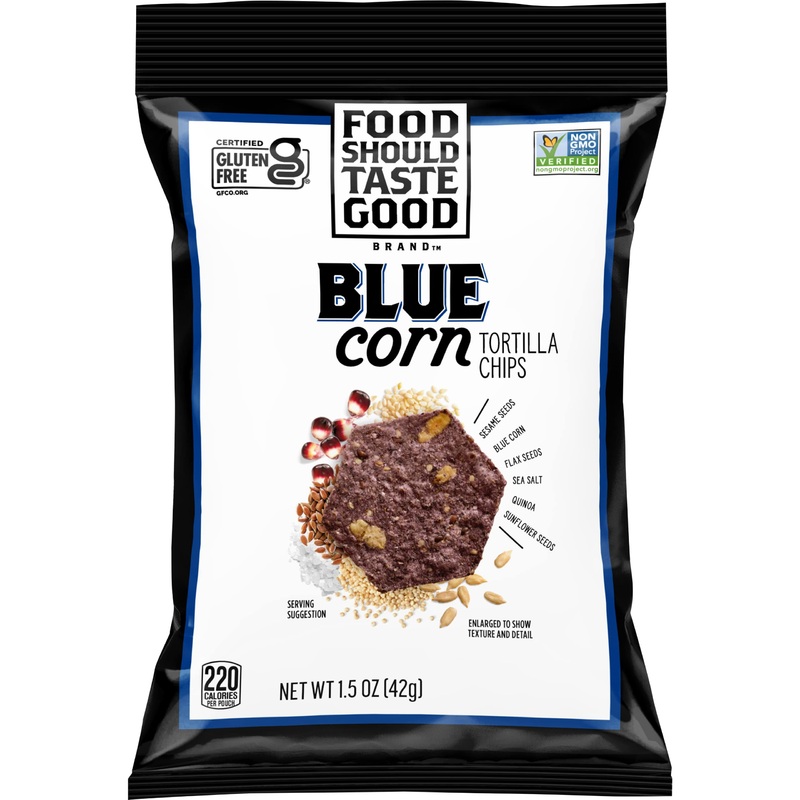 Food Should Taste Good Tortilla Chips, 1.5Oz, Pack Of 24 (Blue Corn)