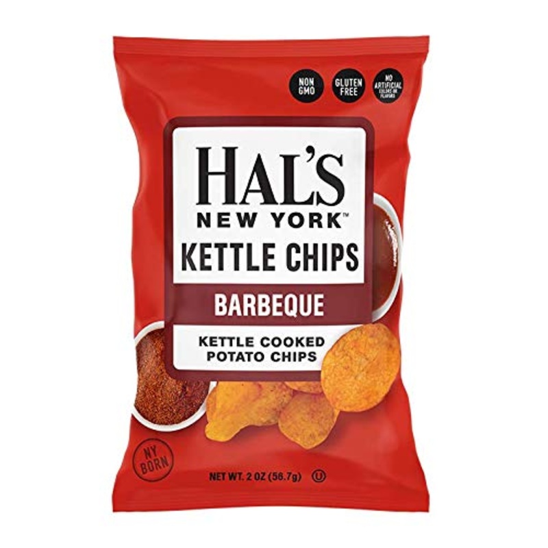 Hal’S New York Kettle Cooked Gluten Free Barbeque Bbq Flavored Potato Chip Crisps, 2 Oz (Pack Of 6)