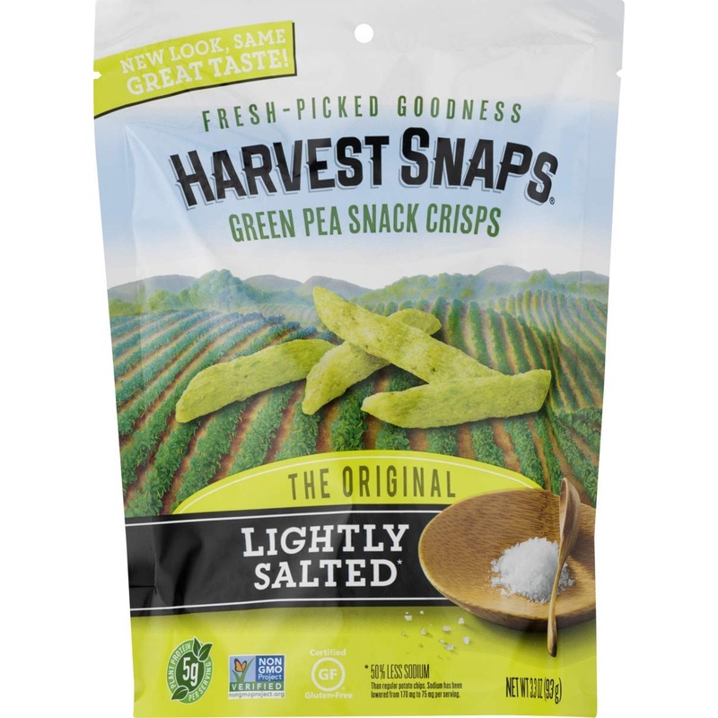 Harvest Snaps Veggie Chips (Lightly Salted Green Pea Snack Crisps, 3.3 Oz) | Powered By Plant Protein, Gluten Free, Non-Gmo Bake