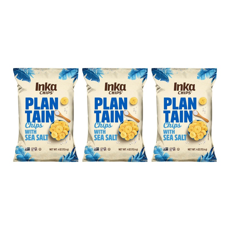 Inka Crops Inka Chips, Seasalt Plantain Chips, 4 Ounce (Pack Of 3)