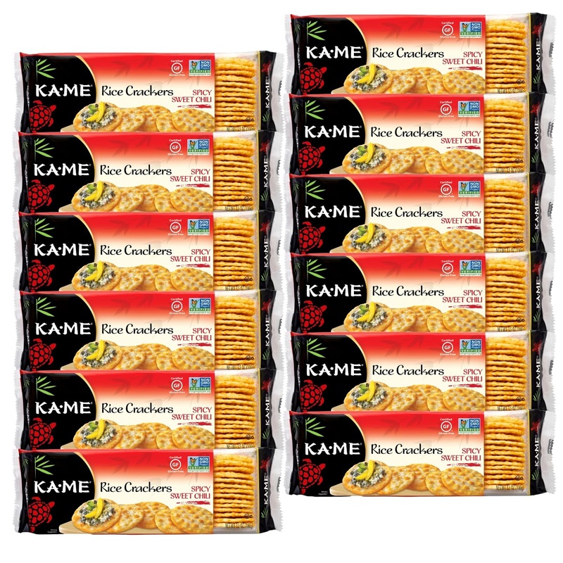 Ka-Me Rice Crackers Gluten Free And Non Gmo Verified – Spicy Sweet Chili (Pack Of 12)