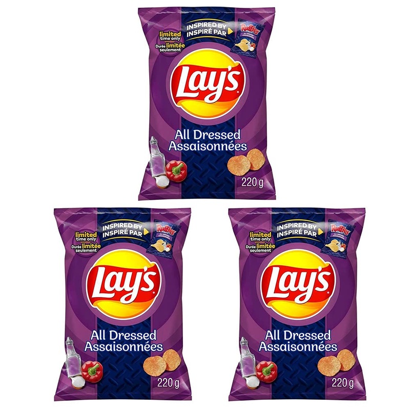 Lay’S All Dressed Flavoured Potato Chips, 220G/7.8 Oz., 3-Pack {Imported From Canada}