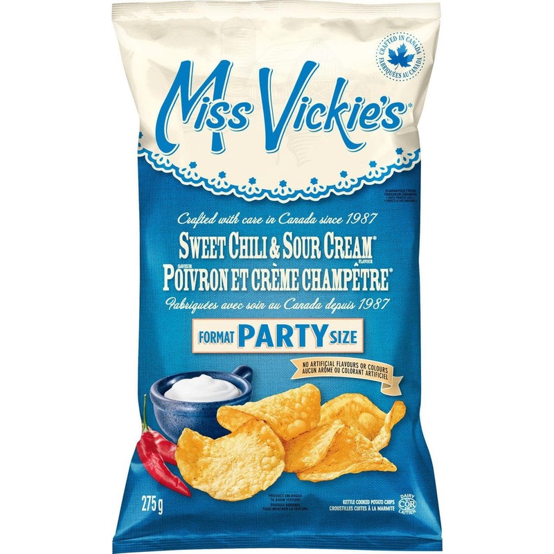 Miss Vickies Kettle Cooked Sweet Chili & Sour Cream Potato Chips, 275G/ 9.7 Oz (Imported From Canada)