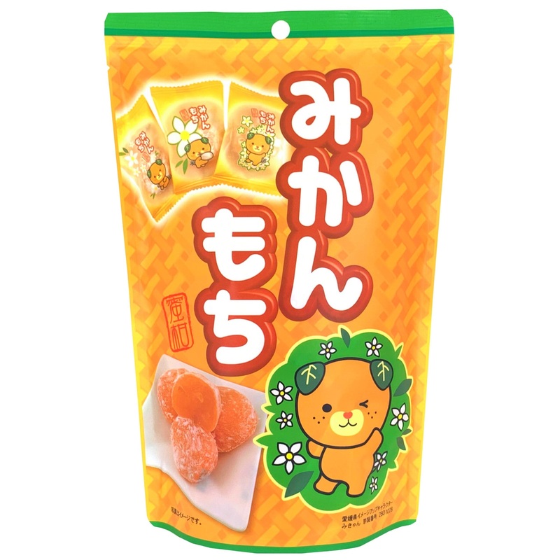 Mochi Mandarin Orange Traditional Japanese Rice Cakes, 130G, Soft Chewy Wagashi Food Sweets Estala