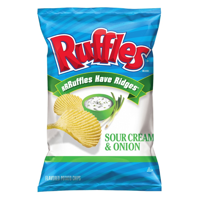 Ruffles Potato Chips, Sour Cream And Onion, 8.5 Ounce (Pack Of 4)
