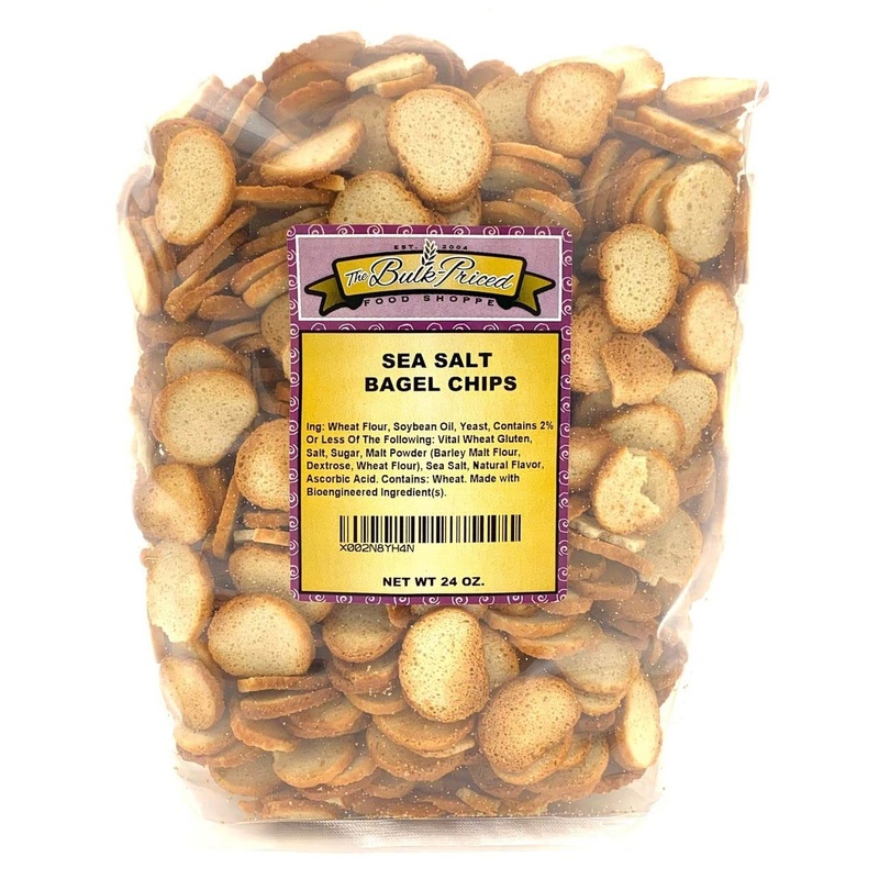 Sea Salt Bagel Chips, Bulk Size (24Oz. Resealable Zip Lock Stand Up Bag)