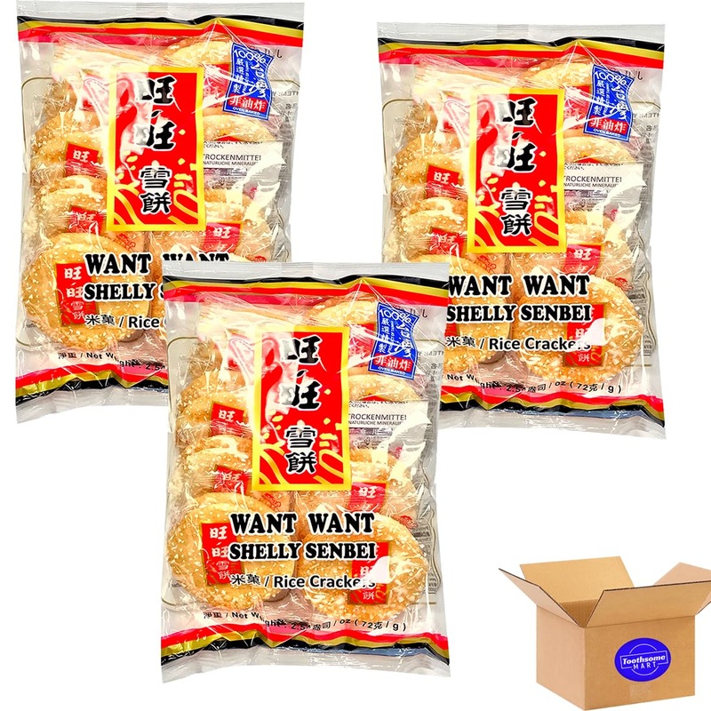 Shelly Shenbei Original Crispy Snowy Rice Cracker 2.54Oz/72G Pack Of 3