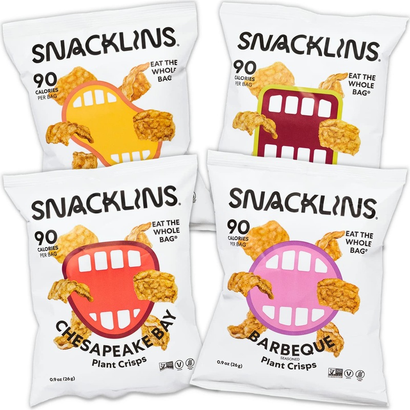 Snacklins Plant Based Crisps 4 Flavor Variety – Nacho, Bbq, Teriyaki, Chesapeake Bay – Gluten Free, Grain Free, 100% Kosher, Veg