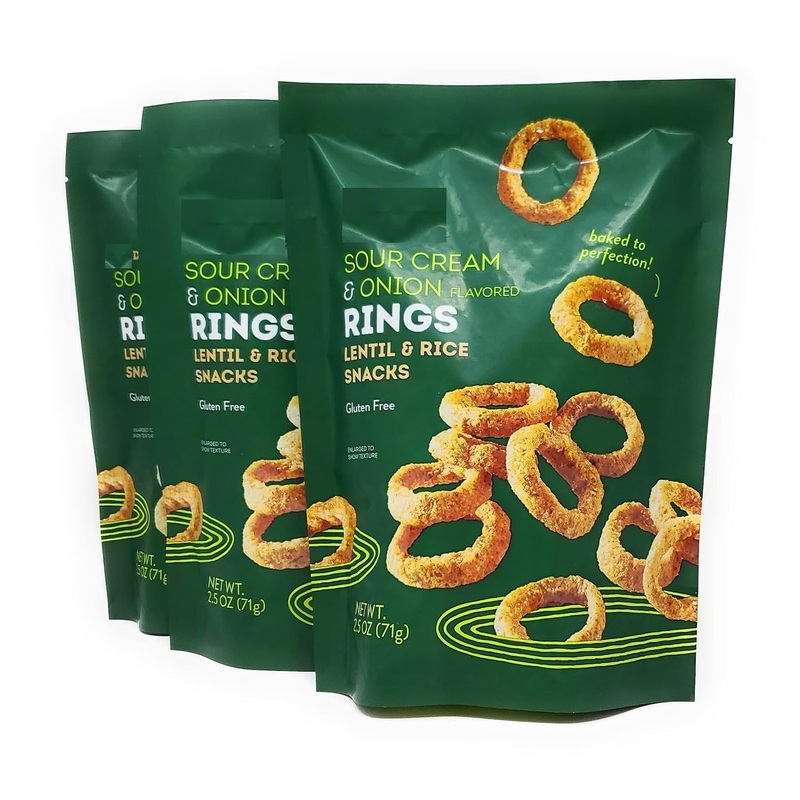 Sour Cream & Onion Flavored Rings, Lentil & Rice Snacks, Gluten Free Net Wt. 2.5 Oz (71G) – Pack Of 3