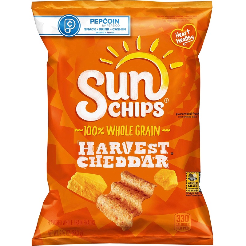 Sunchips Whole Grain Harvest Cheddar Snacks, 2.375 Ounce – 24 Per Case.