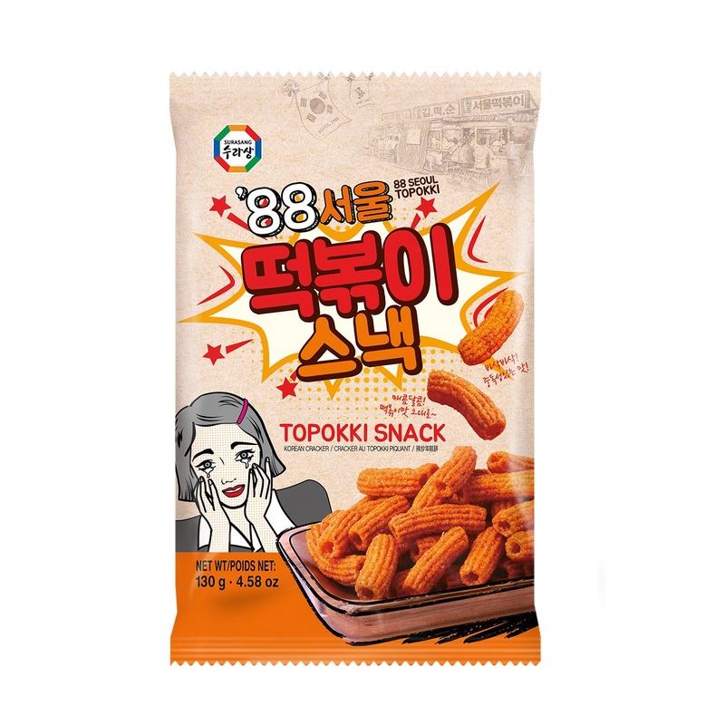 Surasang Tteokbokki Flavored Crispy Chips, Korean Sweet And Spicy Snack, 4.58 Oz
