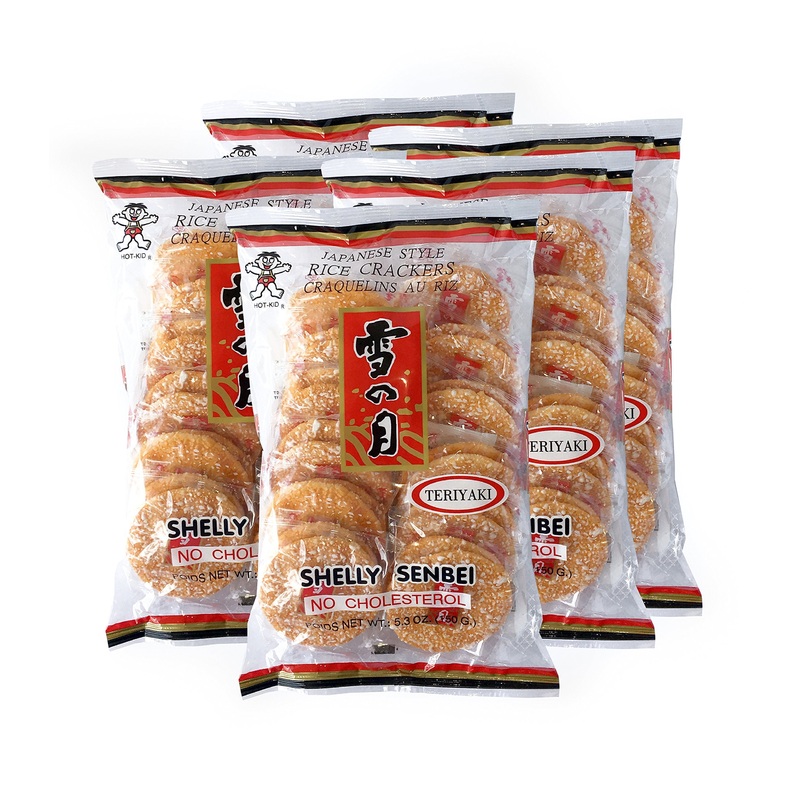 Want Want Big Shelly Shenbei Snowy Crispy Rice Cracker Teriyaki – Sugar Glazed 5.3 Oz. (Pack Of 5)