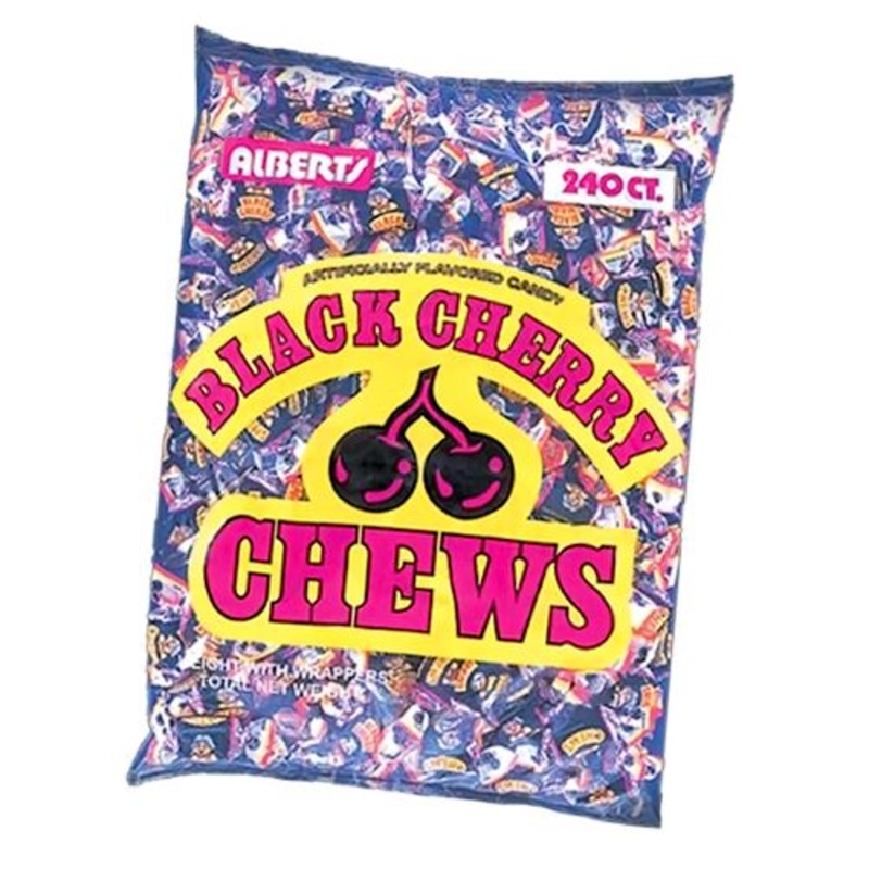 Albert’s Black Cherry Chews Candy – 240 Piece Bag